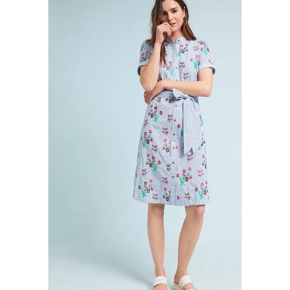 Maeve embroidered shirt dress floral anthropologie